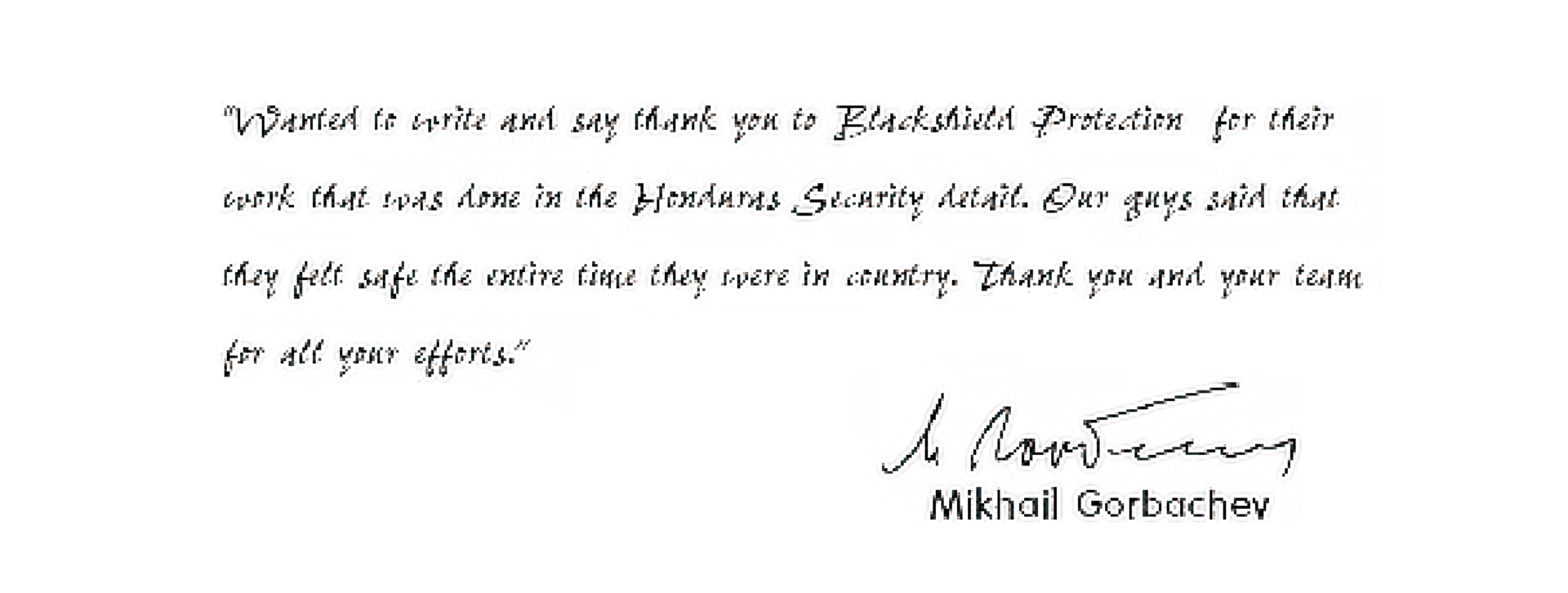 Handwritten letter from Mikhail Gorbachev